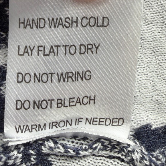 Belldini Womens XL Navy Blue White Floral Fern Open Front Cardigan Sweater - Picture 6 of 8